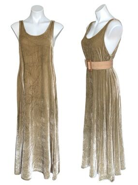 Vintage Citron Santa Monica Velvet Maxi Slip Dress